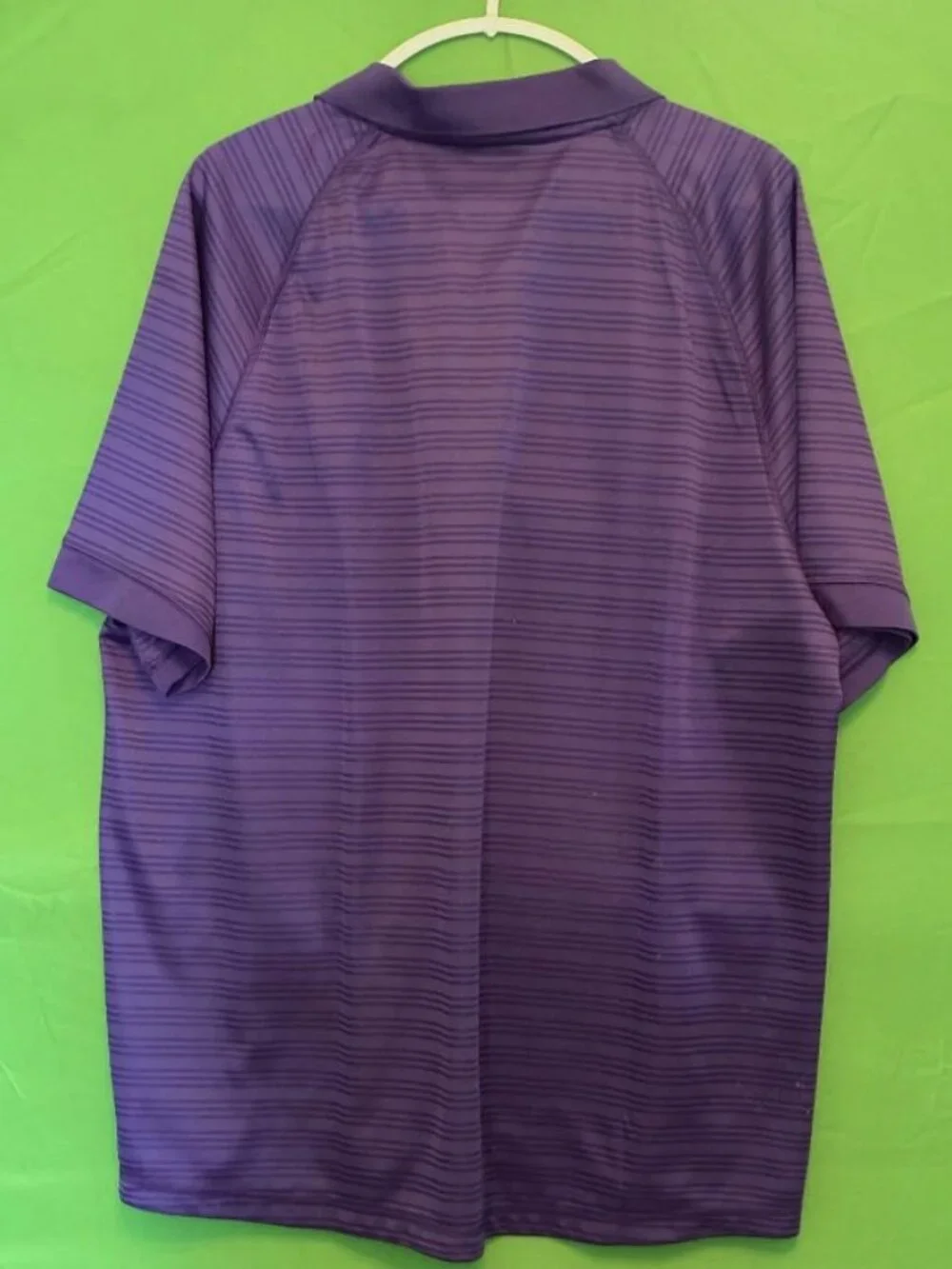 Adidas Golf Polo Climalite Mens XL Purple Horizontal Stripes Wicking Quick Dry